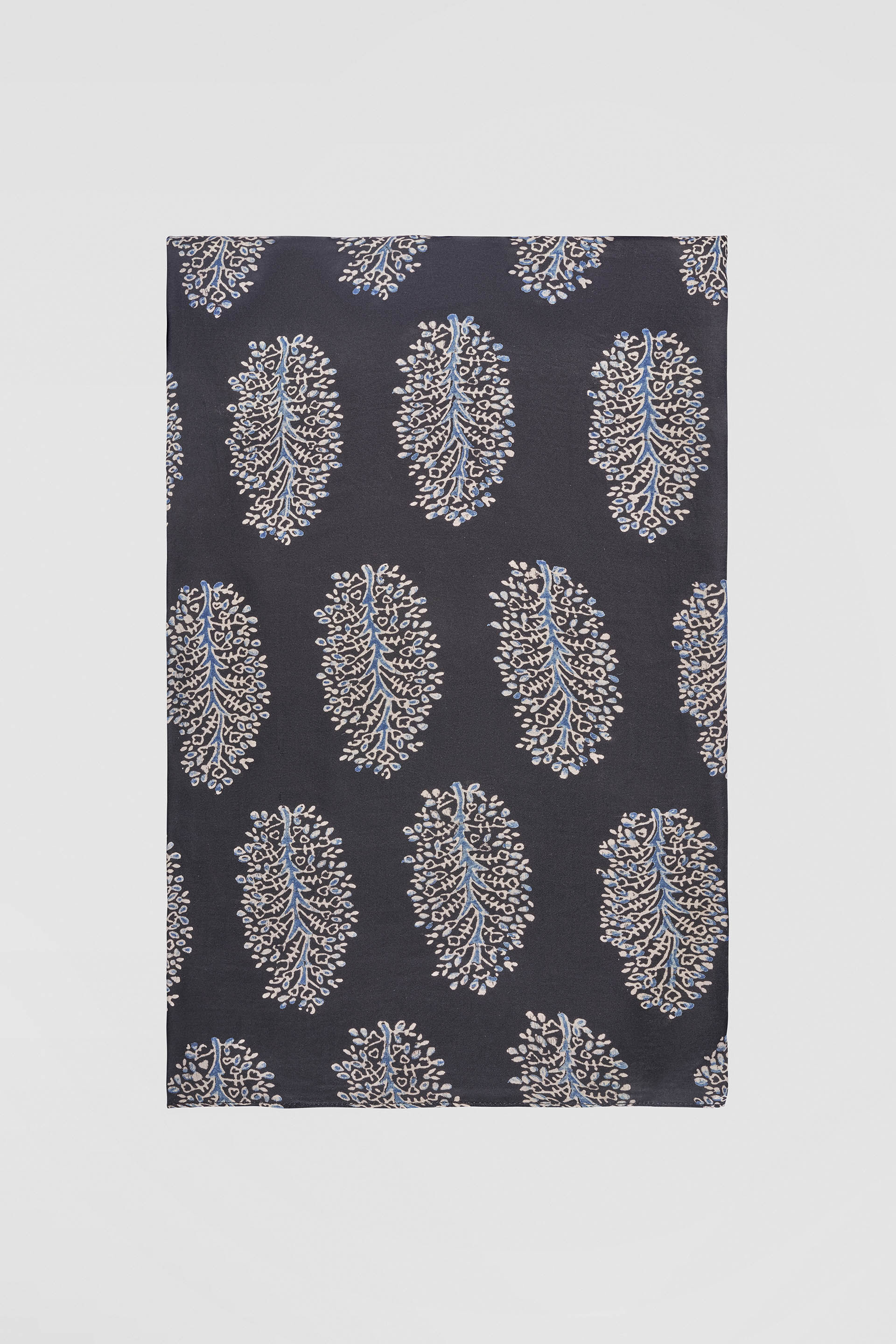 Korat Handcrafted Ajrakh Saree&nbsp;- Black, Black, image 8